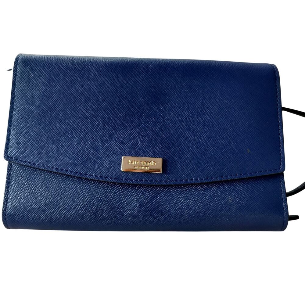 4720) Kate Spade Royal Blue Saffiano Laurel Way Winni Convertible Crossbody Bag